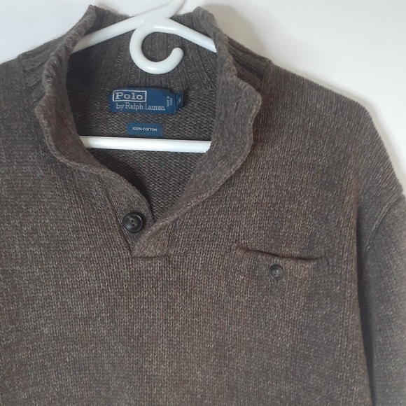 Polo Ralph Lauren Classic Brown Heather 1/4 Button Down Cotton Men's XL - Picture 6 of 16